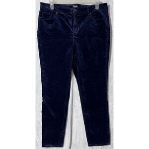 Chico’s Jeggings Blue Velvet  Size 3 (L 16) Stretch Fit Casual Fall Leggings